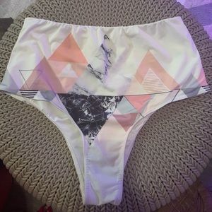 High waisted geometric bikini